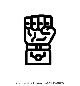 fist robot hand gesture line icon vector. fist robot hand gesture sign. isolated contour symbol black illustration