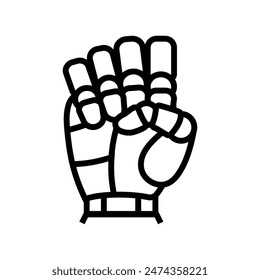 fist robot hand gesture line icon vector. fist robot hand gesture sign. isolated contour symbol black illustration
