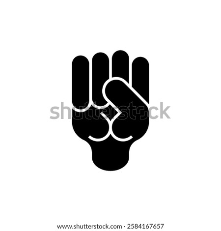 fist Rock isolated in hand games rock paper, scissors sign set. Hand fist game sign. Fingers game icon