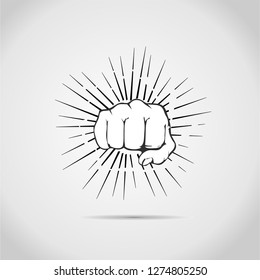 fist with shine vector