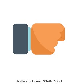 Fist sign icon flat vector. Arm pose. Position up isolated
