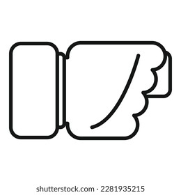 Fist sign icon outline vector. Arm pose. Position up