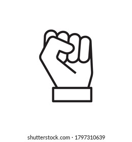 Fist sign vector icon on white background.