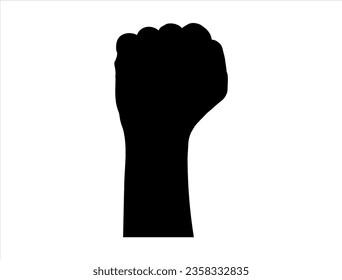 Fist silhouette vector art white background