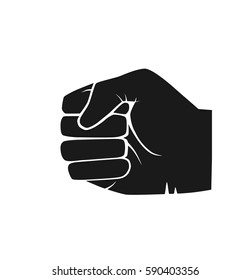 Fist silhouette vector icon. Fist sign.