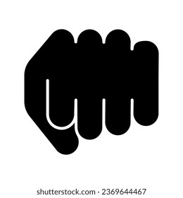 Fist solid icon. Forward punch vector illustration isolated on white. Power gesture glyph style design, designed for web and app. Eps 10