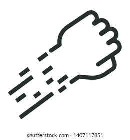 fist speed - minimal line web icon. simple vector illustration. concept for infographic, website or app.