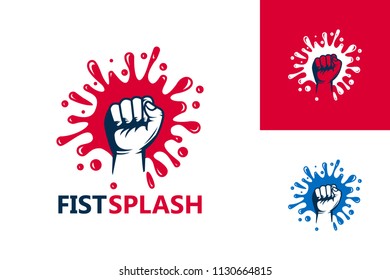 Fist Splash Logo Template Design Vector, Emblem, Design Concept, Creative Symbol, Icon