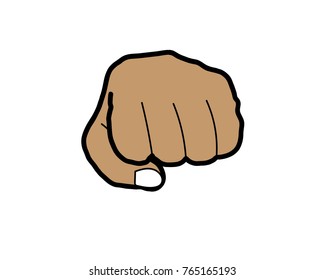 Fist straight icon Flat style vector illustration.