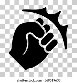 Fist Strike icon. Vector illustration style is flat iconic symbol, black color, transparent background. Designed for web and software interfaces.