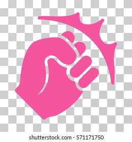 Fist Strike icon. Vector illustration style is flat iconic symbol, pink color, transparent background. Designed for web and software interfaces.