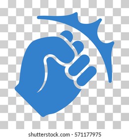 Fist Strike icon. Vector illustration style is flat iconic symbol, cobalt color, transparent background. Designed for web and software interfaces.