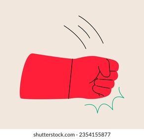 Huelga de puños. El movimiento de la mano se aferró a un puño. Ilustración vectorial colorida
