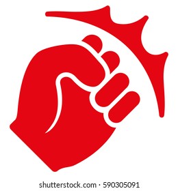 Fist Strike vector icon. Flat red symbol. Pictogram is isolated on a white background. Designed for web and software interfaces.
