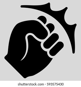Fist Strike vector icon. Flat black symbol. Pictogram is isolated on a light gray background. Designed for web and software interfaces.