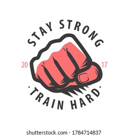 Fist strong symbol. Bodybuilding, gym, sport concept