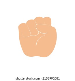 Fist stylized vector sign. Hand flat icon. Revolution power or support concept