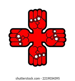 Fist symbol. Fists sign. Emblem for fight club