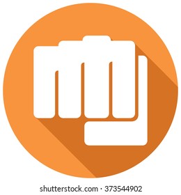 fist symbol flat icon (human hand punching sign)