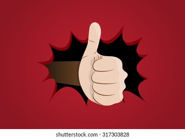 a fist with thumb up has broken poster