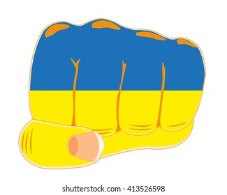 Fist with ukrainian flag
