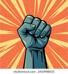 fist vactor, illustration, Raised Fist Stickers logo vactor