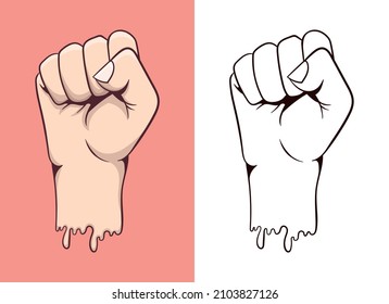 Ilustración de diseño del vector del puño aislada en fondo blanco
