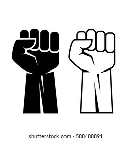 Fist vector eps icon set illustration isolated on white background