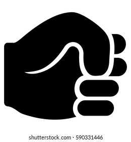 Fist vector icon. Flat black symbol. Pictogram is isolated on a white background. Designed for web and software interfaces.