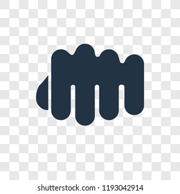 Fist vector icon isolated on transparent background, Fist transparency logo concept