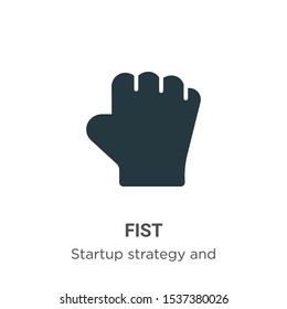Fist vector icon on white background. Flat vector fist icon symbol sign from modern startup strategy and success collection for mobile concept and web apps design.