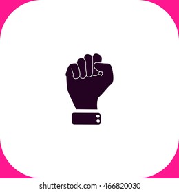 Fist vector icon on white background.