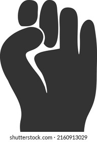 Fist vector illustration. Flat illustration iconic design of fist, isolated on a white background.
