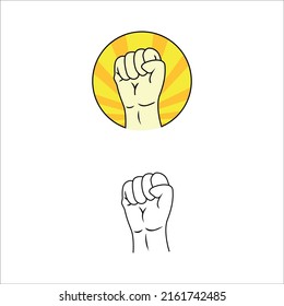 fist vector illustration. freedom sign and symbol.