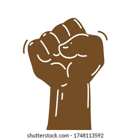 Fist  vector illustration isolated on white background. African american hand clenched into a fist.