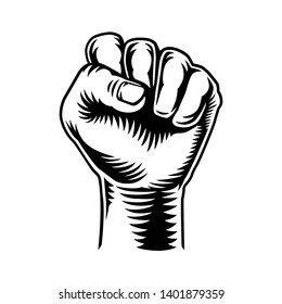 Fist vector illustration in White Background. Suitable for apparel, poster, and other design needs. Non-Layered.