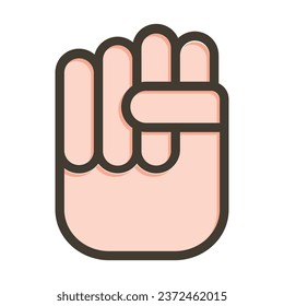 Fist Vector Thick Line Filled Colors Icon For Personal And Commercial Use.
