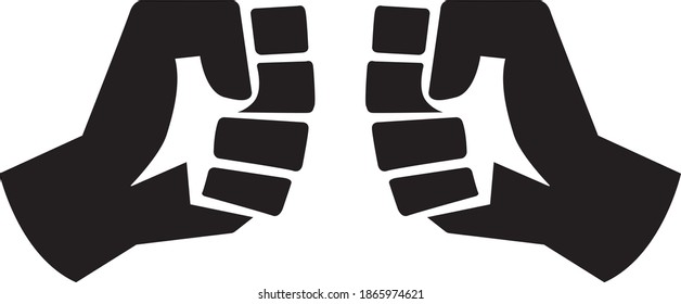 fist to fist vectorial llustration, black on white background