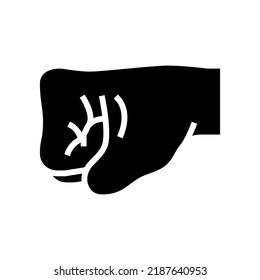 fist violence glyph icon vector. fist violence sign. isolated symbol illustration