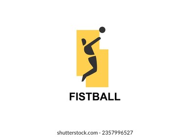 fistball sport vector line icon. an athlete playing gaelic football.