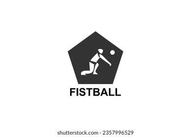 fistball sport vector line icon. an athlete playing gaelic football.