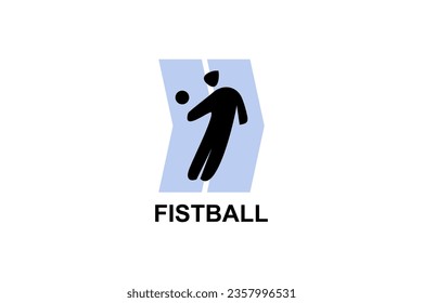 fistball sport vector line icon. an athlete playing gaelic football.