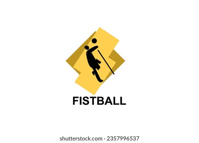 fistball sport vector line icon. an athlete playing gaelic football.