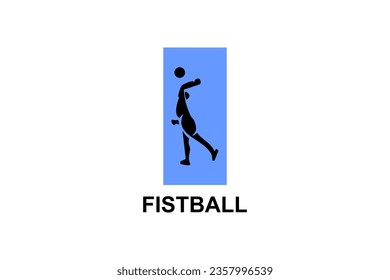 fistball sport vector line icon. an athlete playing gaelic football.