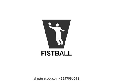 fistball sport vector line icon. an athlete playing gaelic football.