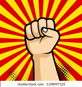 Fisticuff comic book pop art, vector illustration