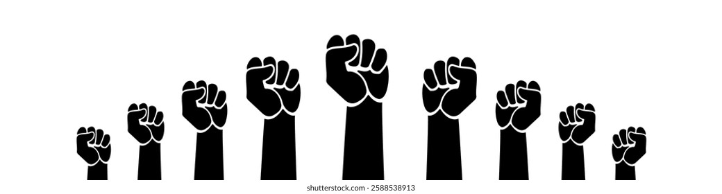 fists background vector representing unity, protest, activism, strength, revolution, and solidarity. Perfect for social movements, awareness campaigns, equality and human rights