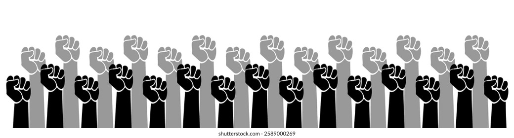 fists background vector representing unity, protest, activism, strength, revolution, and solidarity. Perfect for social movements, awareness campaigns, equality and human rights