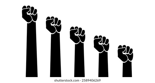 fists background vector representing unity, protest, activism, strength, revolution, and solidarity. Perfect for social movements, awareness campaigns, equality and human rights