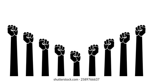 fists background vector representing unity, protest, activism, strength, revolution, and solidarity. Perfect for social movements, awareness campaigns, equality and human rights